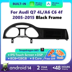 Android 14 Car Display Touch Screen For Audi A6 C6 4f For Audi Q7 4L 2005-2015 MMI 2G 3G 4G Wireless Carplay GPS Navi Multimedia