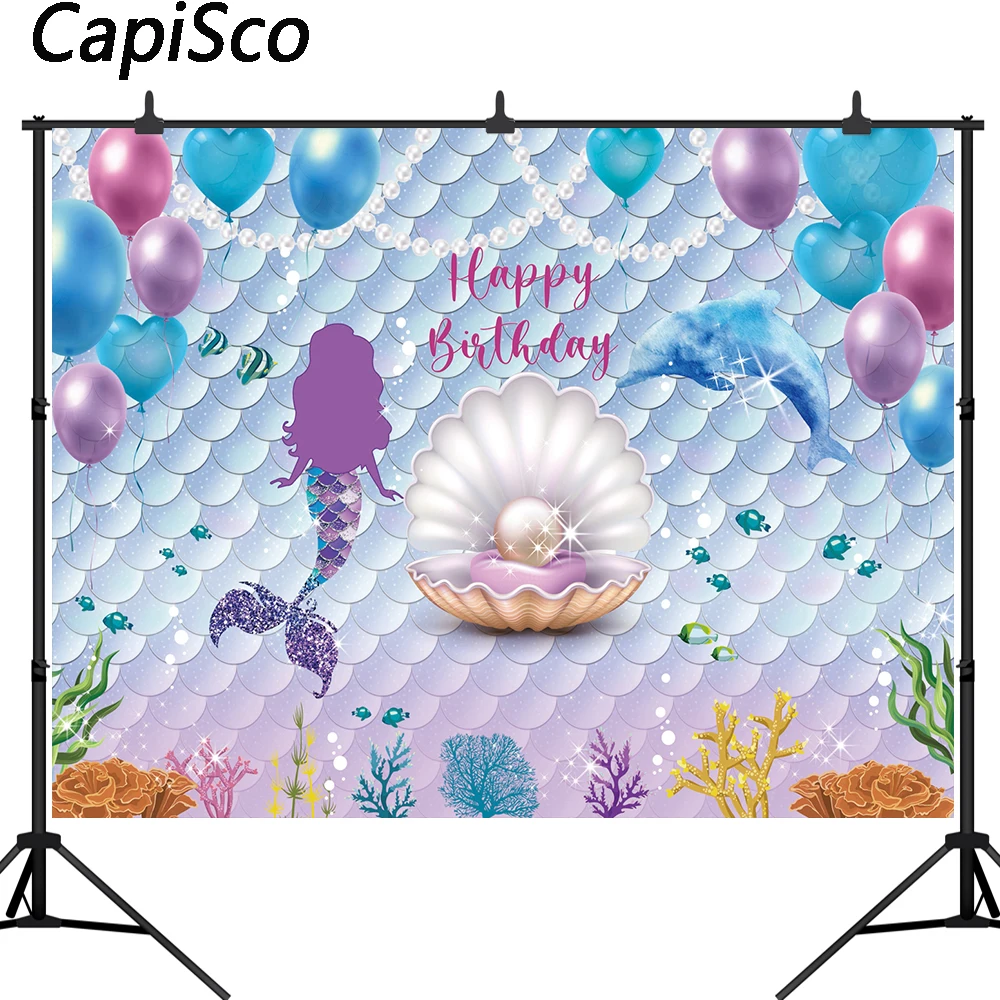 كابيسكو حورية البحر الأميرة الخلفيات التصوير الفوتوغرافي كعكة عيد ميلاد الطفل سحق الموازين قاع البحر قذيفة التصوير الفوتوغرافي الخلفيات استوديو الصور