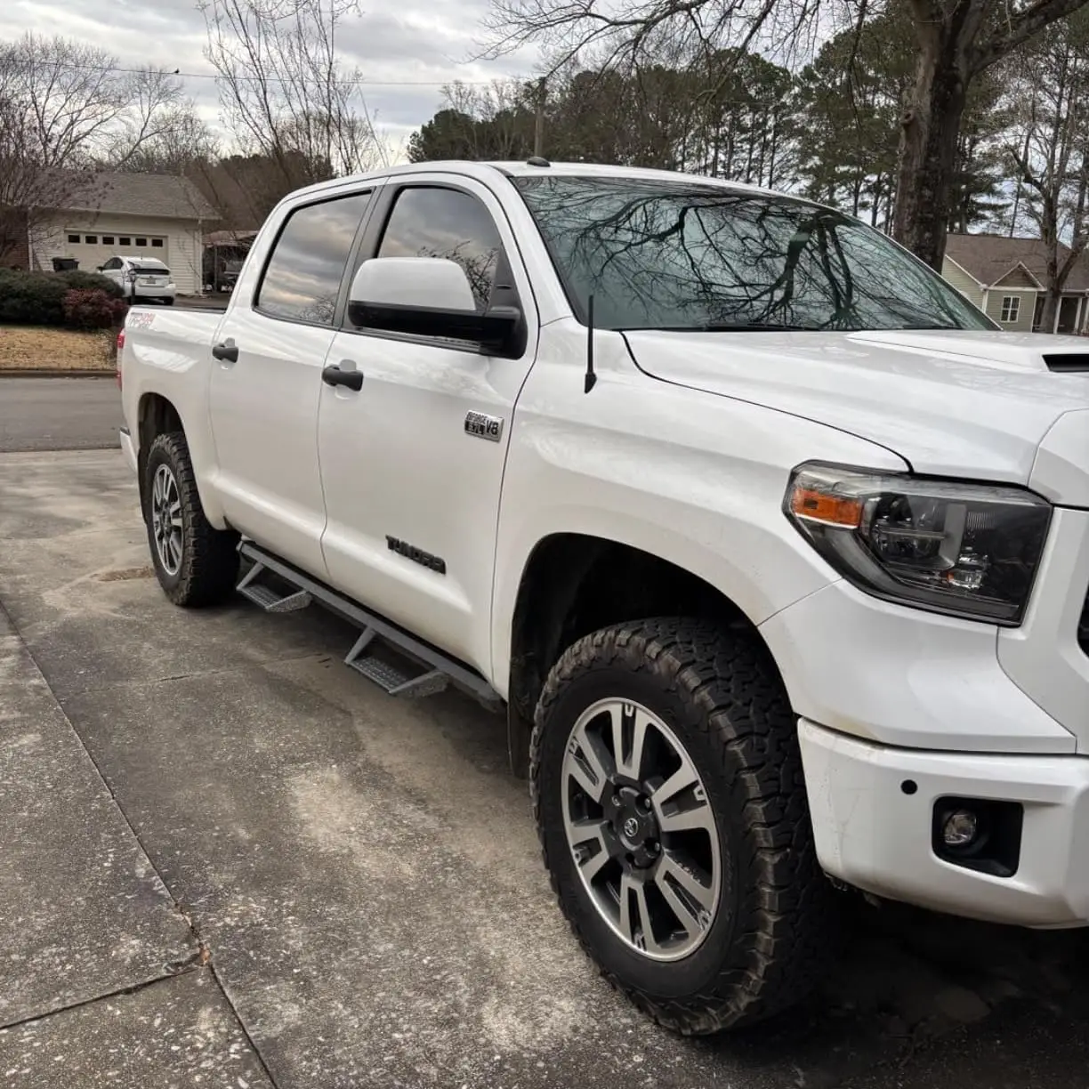 Running Boards Compatible with 2022-2026 Toyota Tundra Crewmax Side Steps. 4 Inch Drop Step Style Black Side Bars, Truck Side St