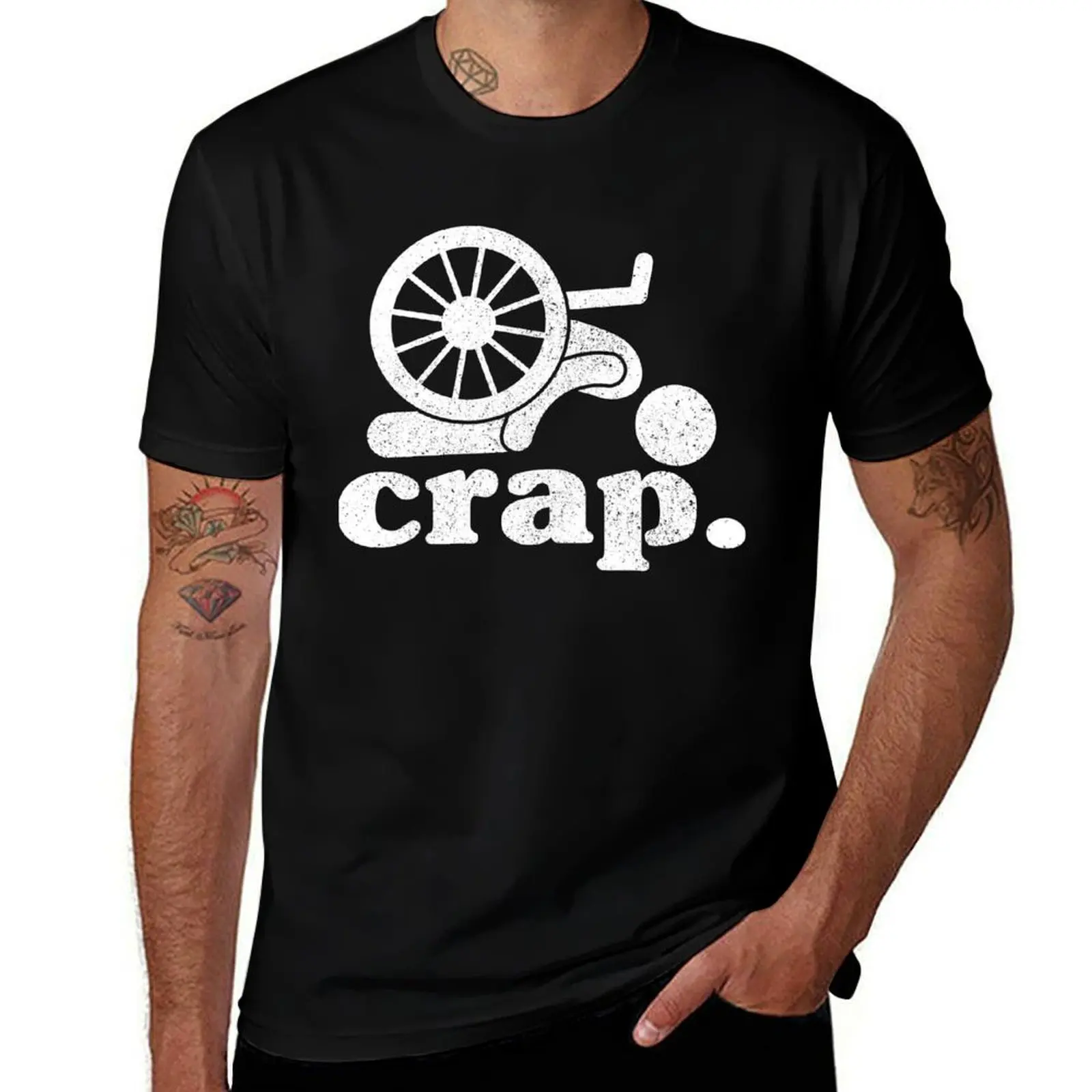 crap. handicap wheelchair fall T-Shirt t shirts cotton 100% T-Shirt