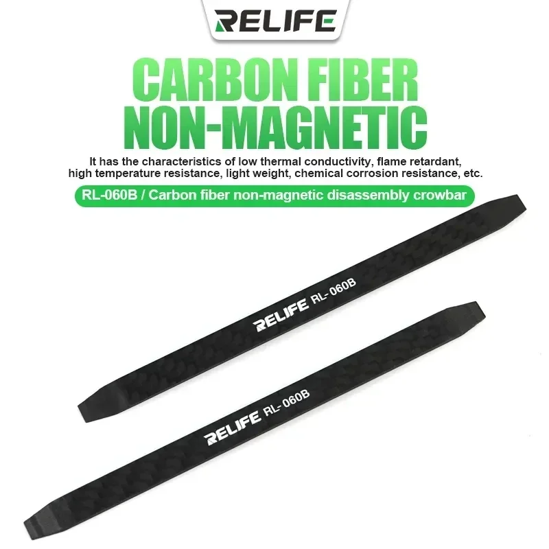 RELIFE RL-060B Carbon Fiber Non-magnetic Disassembly Crowbar For Mobile Phone Repair Disassembly Anti-static Crowbar Repair Tool