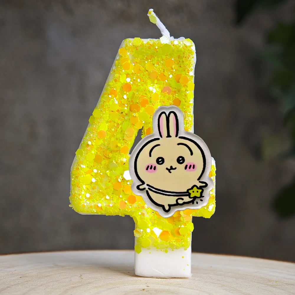 Chiikawa Hachiware Usagi Birthday Candles Cute Cartoon Cake Topper Decoration Kids Birthday Party Supplie Baby Shower Cake Decor view 6