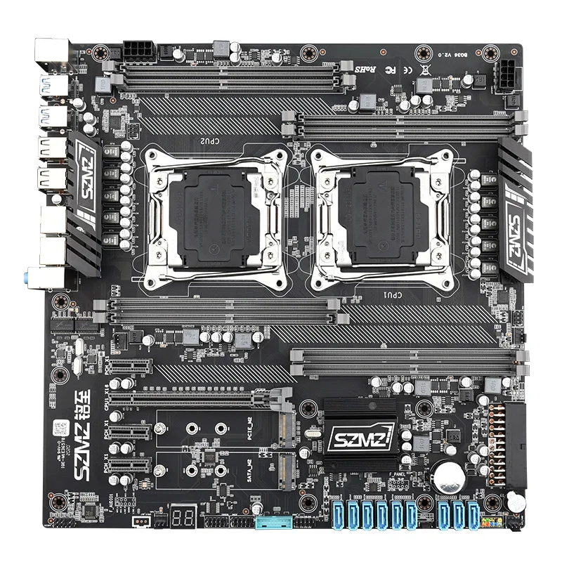 X99-Z8 듀얼 컴퓨터 마더보드 데스크탑 서버 대형 보드, ddr4 메모리 지지대, e5 2680v3v4cpu