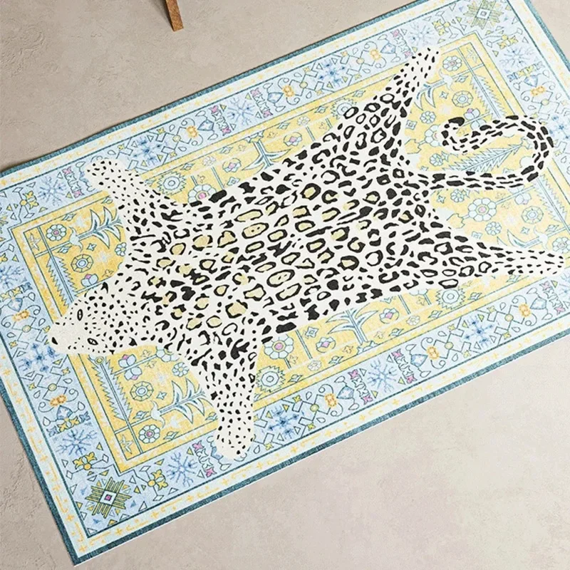 Moroccan-Inspired Tiger Living Room Carpet Ethnic Rug Large Easy-Clean Washable Non-slip Bedroom Stylish Home Decor Floor Mat