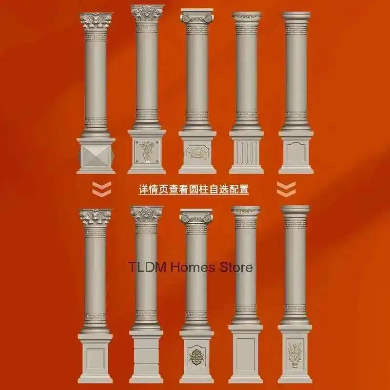 Outdoor Courtyard Roman Column Mold ABS Plastic Concrete Cylinder Mold for Gardening Roof Support Forming Building Formwork