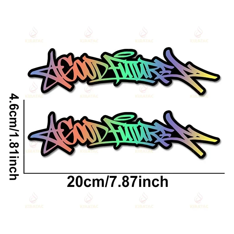 2Pcs Handwritten Good Future Sticker Vinyl Decals Motorcycle Fuel Tank Fairing Side Panel Car Window Waterproof Decor