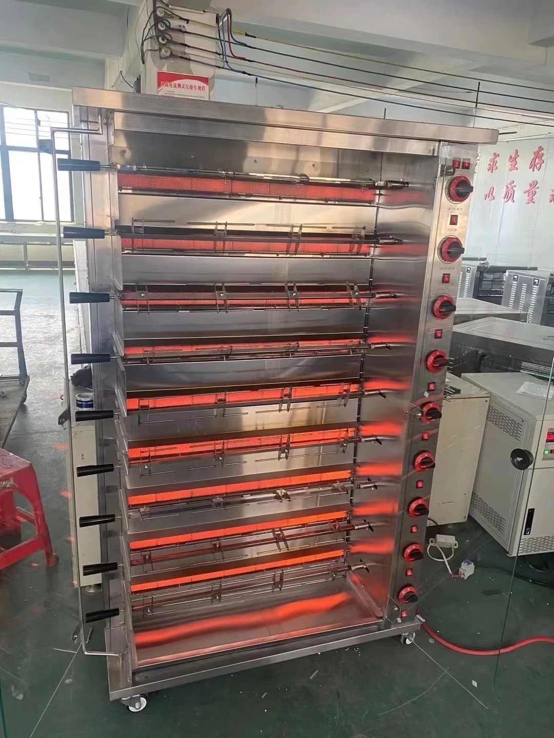 Industrial Commercial Stainless Steel 3 6 9 Rotarys Electric Gas Chicken Grill Rotisserie Machine Chicken Rotisserie