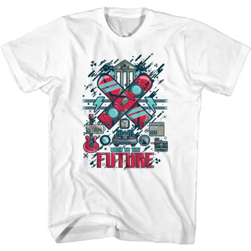 Back to The Future Hoverboards Men's T-Shirt 80's Movie Drawing Marty Doc Brown