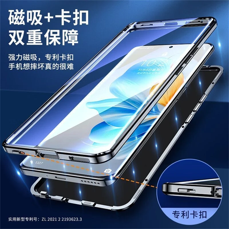360 Full Case For Oneplus 13 12 12R 11 11R Ace 5 Pro ACE2 3 Pro Case Double Sided Magnetic Adsorption Metal Tempering Glass Capa