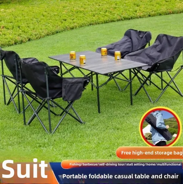 portable outdoor camping folding tables and chairs to set up stalls Mazar stools for picnic The products can be customized.