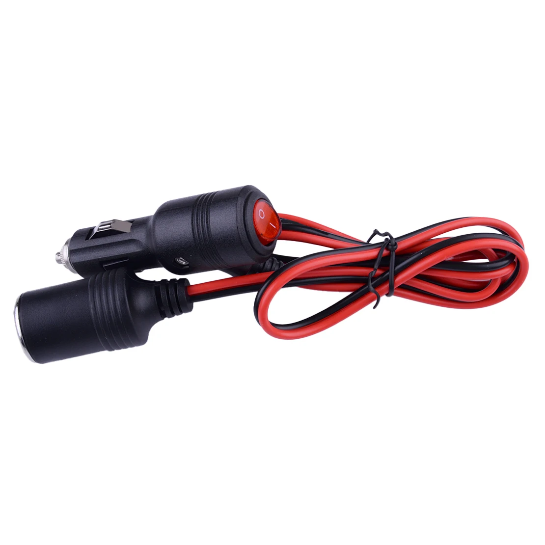 Universal 12V Car 1M Cigarette Lighter Extension Cable Cord Adapter with Switch