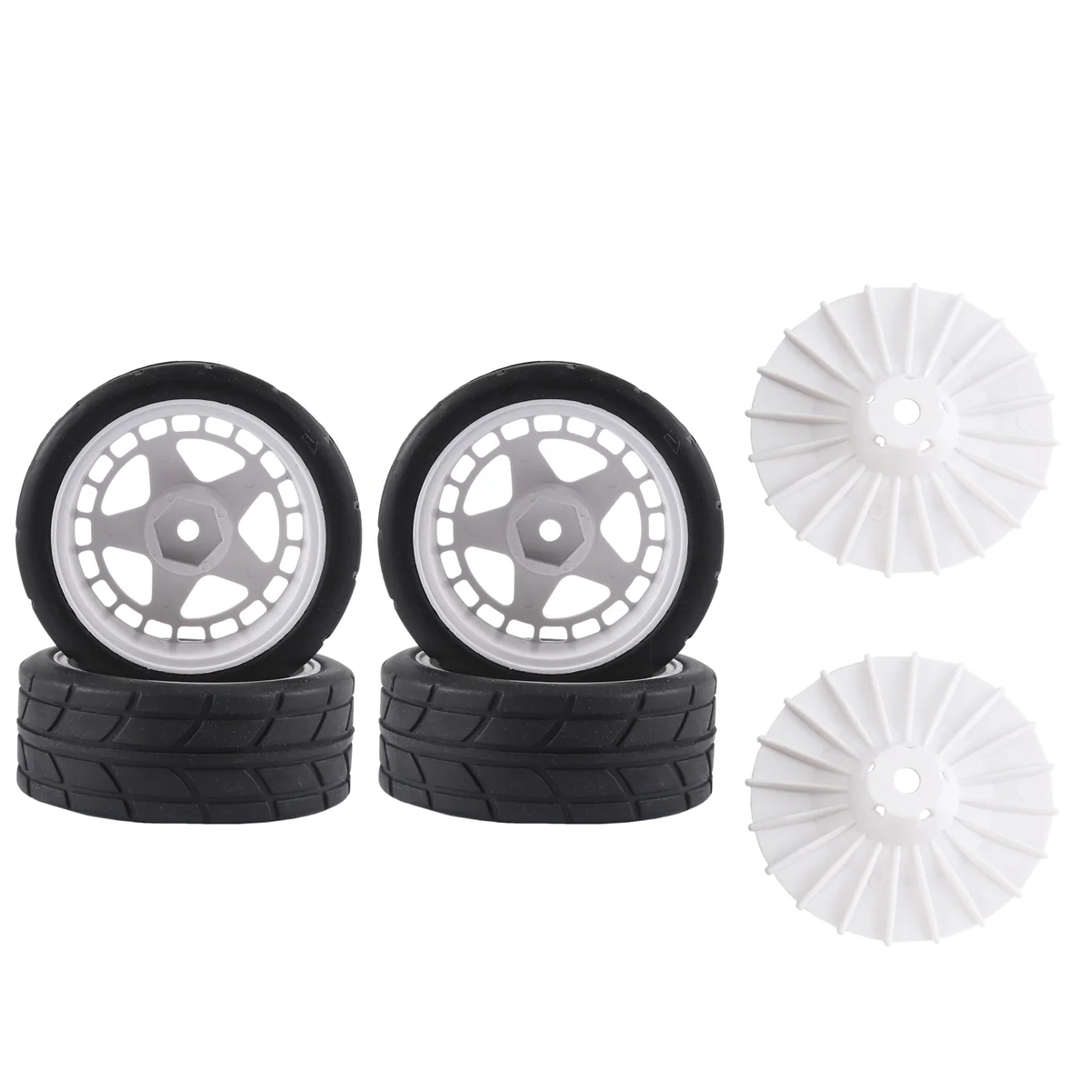 4 pièces 12mm Hex 65mm pneus de roue en caoutchouc pour Tamiya XV-01 TT-01 TT-02 LC Racing PTG-2 HPI WR8 HSP 1/10 RC voiture, 2