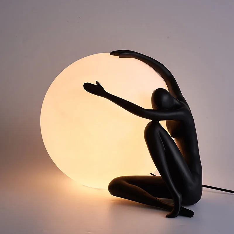 Modern New Floor Lamp Art Craft Decoration Standing Light Stylish Thinker Design Body Art Shape LED Light for Living Room