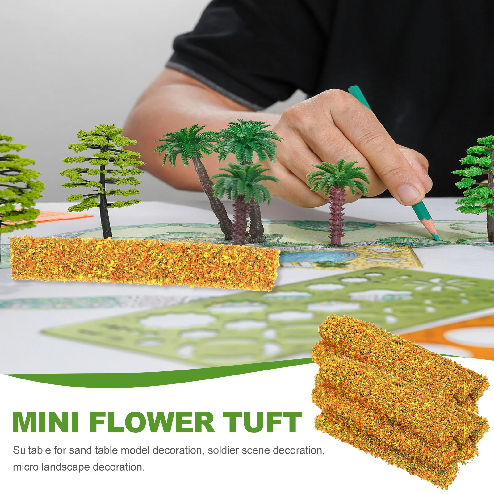 

20 шт., мини-цветок, кустарник, искусственные растительные группы для песочного стола, сделай сам, имитация пейзажа, железная дорога, декор сцены, микро