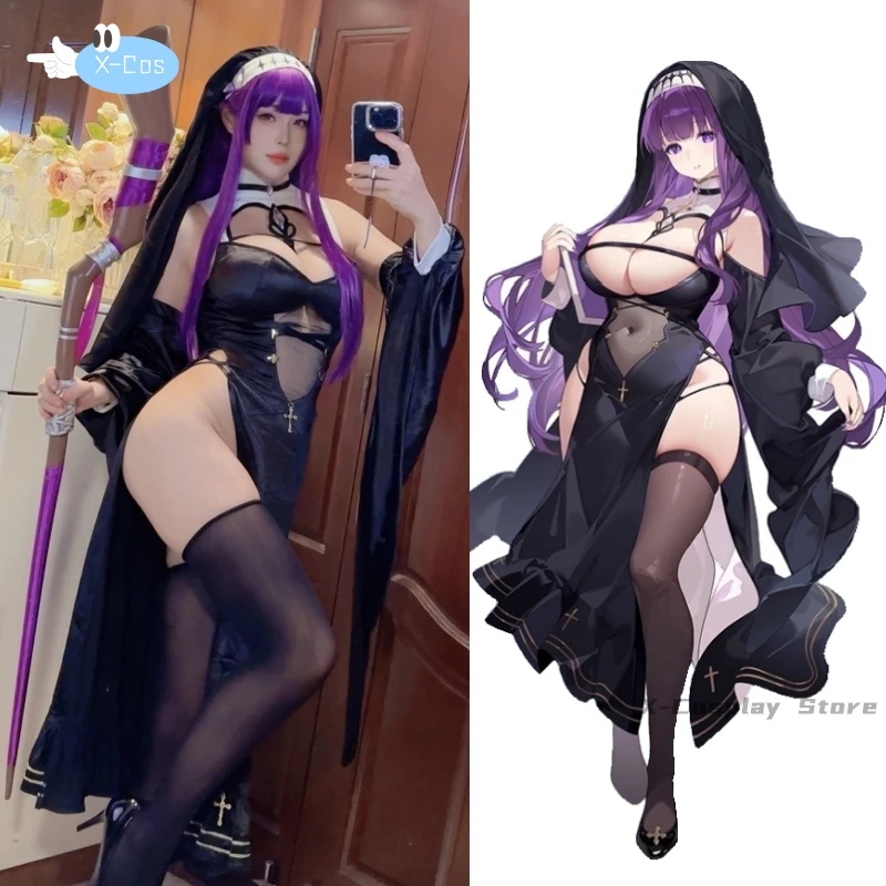 Kostum Cosplay Fern Anime Frieren melebihi perjalanan gaun seksi ujung seragam mewah pakaian Cos wanita pesta Halloween doujai