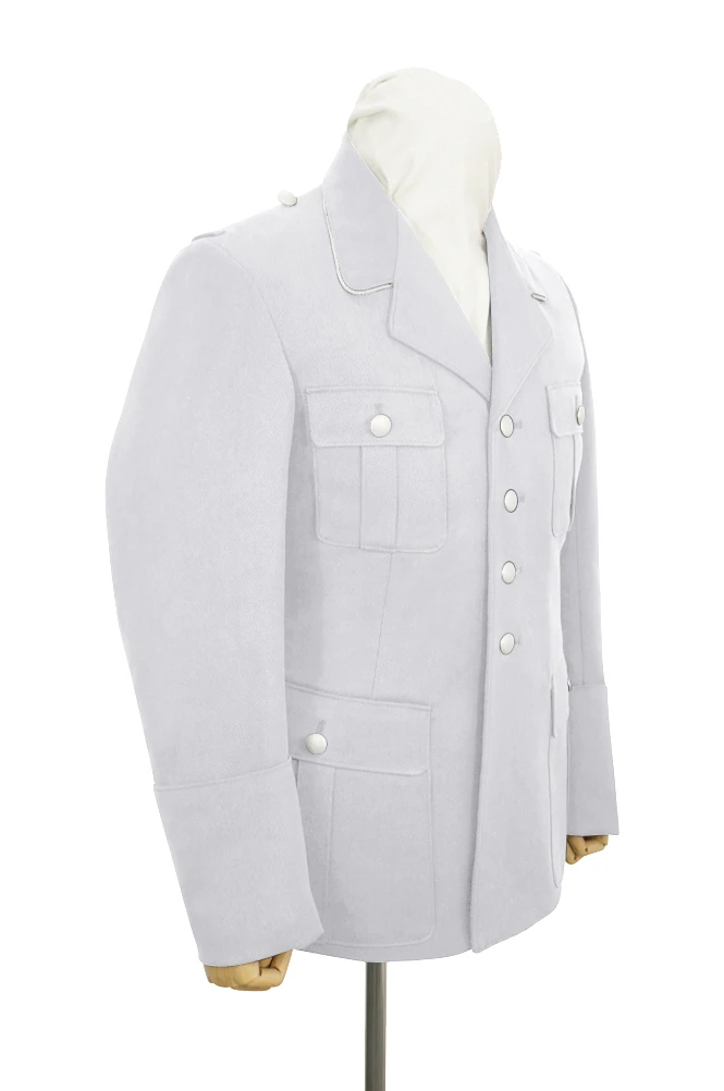 GUDE-B020 WWII German Luftwaffe M35 General Officer White Gabardine Jacket Dress Tunic