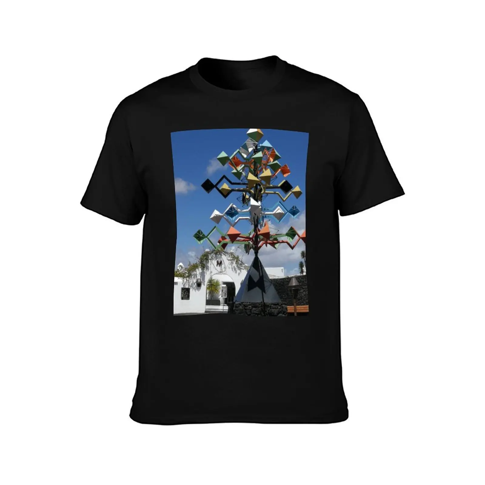 Cesar Manrique Foundation Wind Sculpture and entrance T-Shirt Big Size Short Sleeve Casual Top T-Shirt