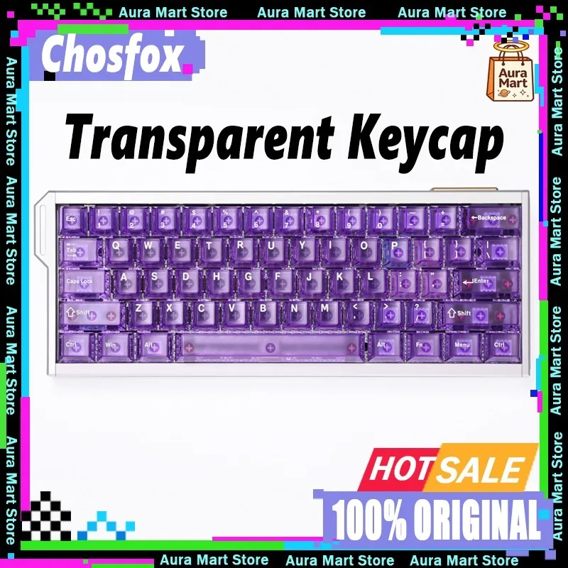 Chosfox Keycap Frosted Transparent PC Red Transparents Purple Transparents White Transparent Keycap Mechanical Keyboard Keycaps