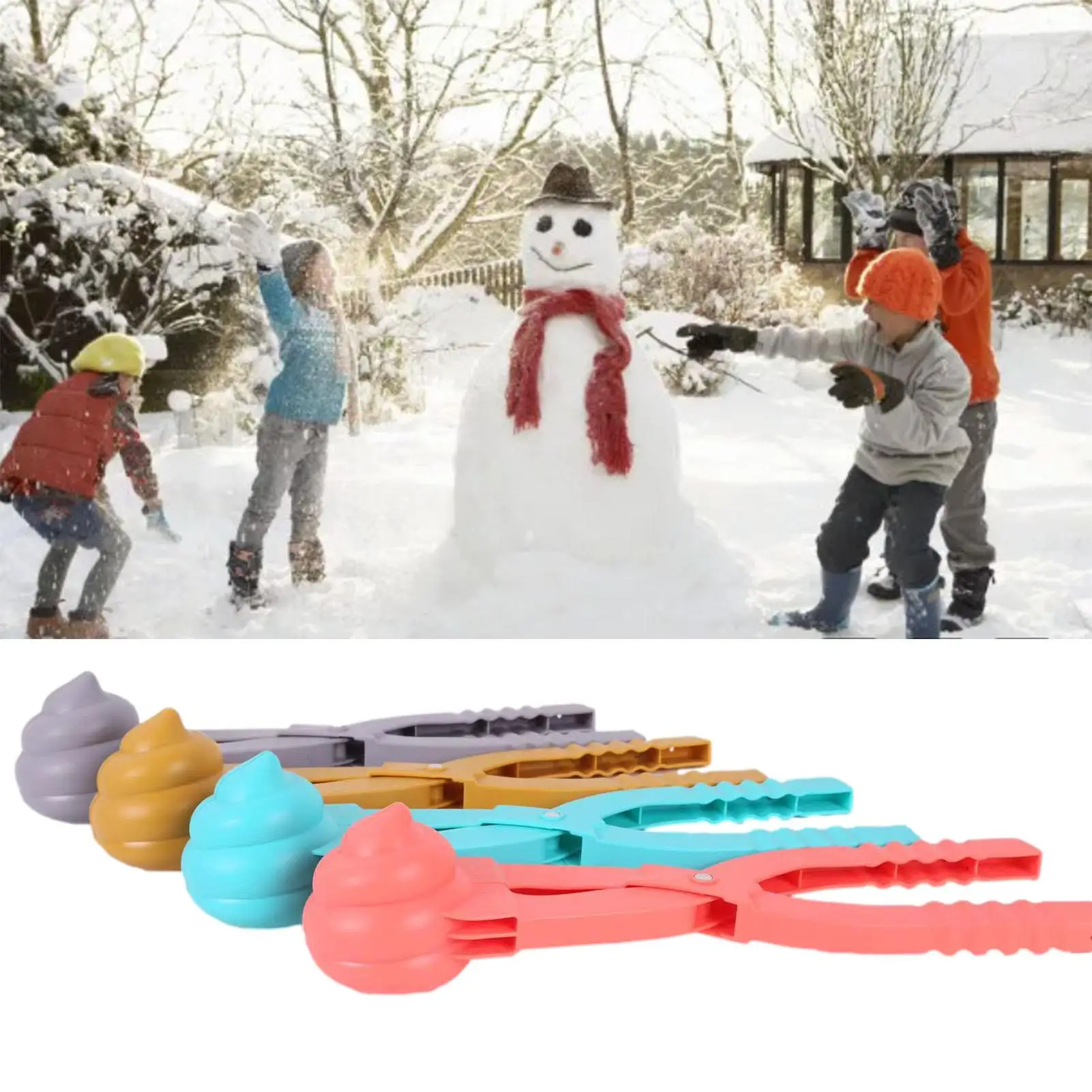 

Funny Poop Snow Mold SnowballMaker Snow Toys Winter Snow Mold Tongs Portable Cartoon Snow Sand Clip Mold Kid SnowballFight