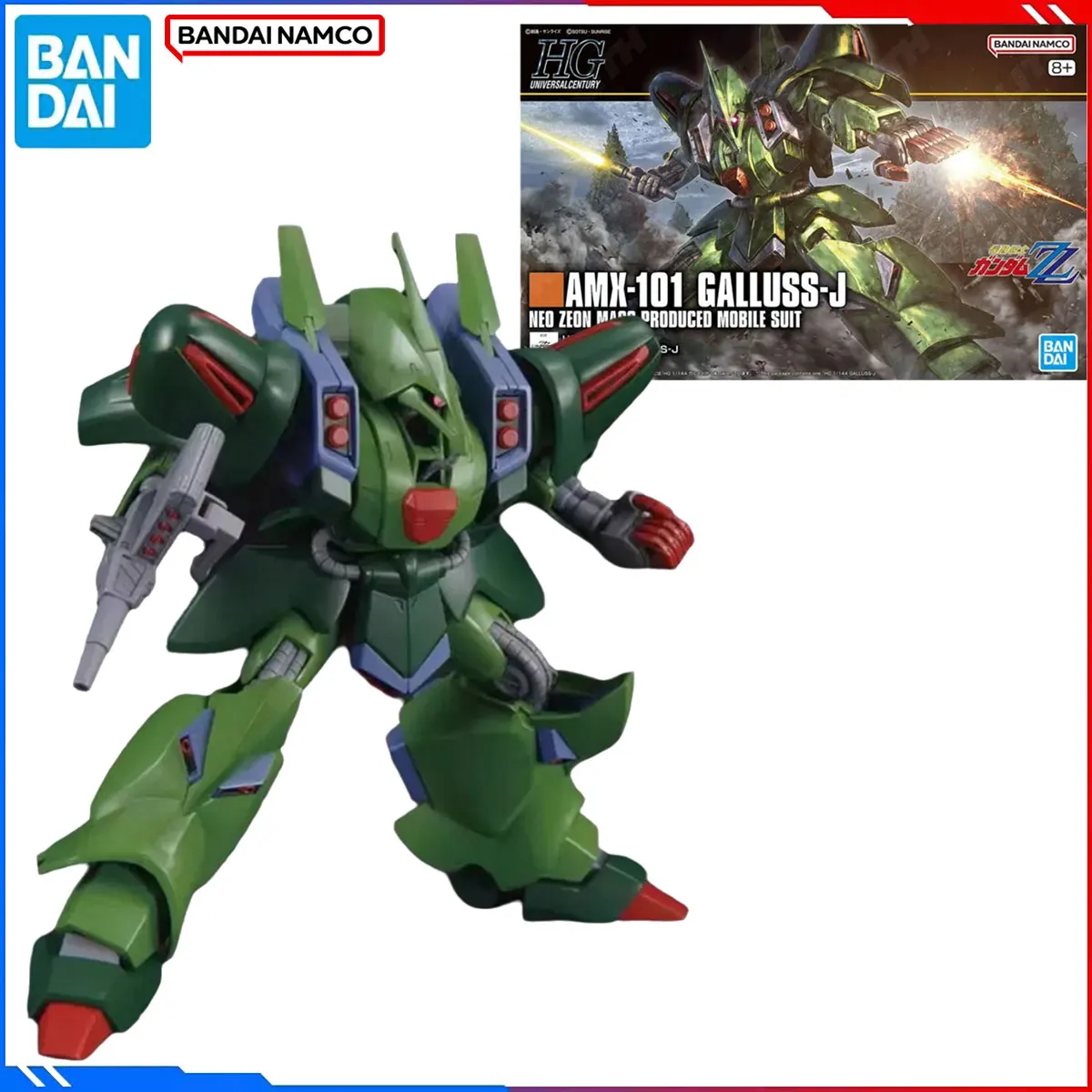 

Genuine Bandai Original Gundam Figure Model Kits HGUC 1/144 Anime Figures AMX-101 Galluss-J Action Model Christmas Toys Gift For