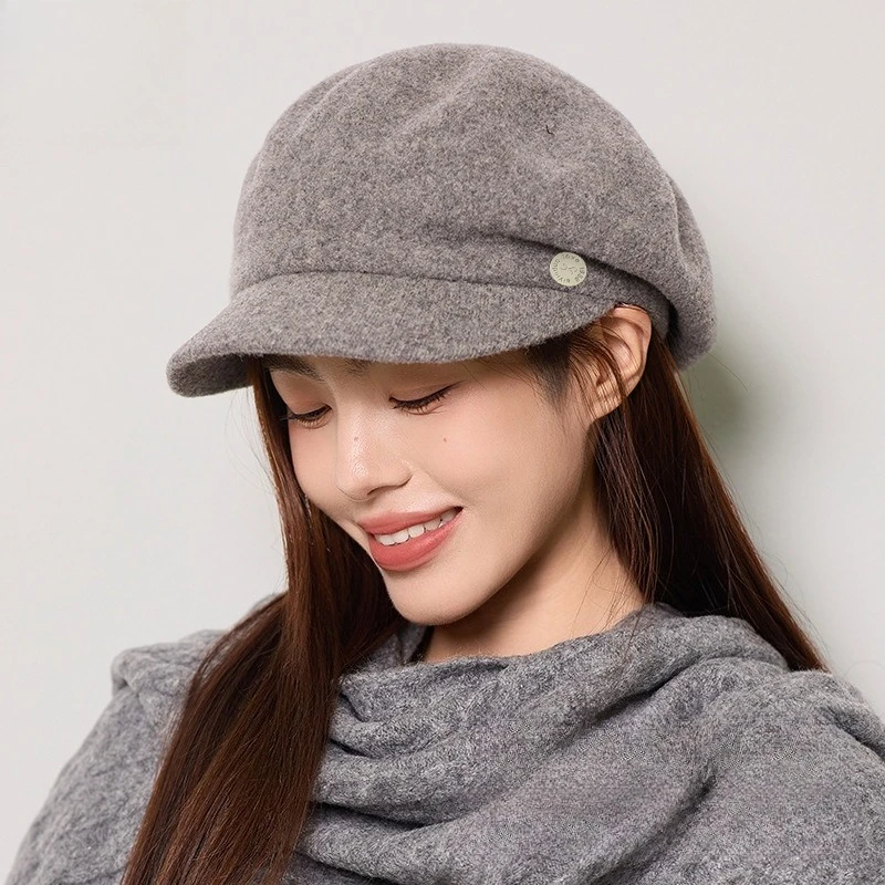 Korean Version of Light Luxury Wool Octagonal Hat New Women's Versatile Beret Temperament Elegant Face Little Painter Hat