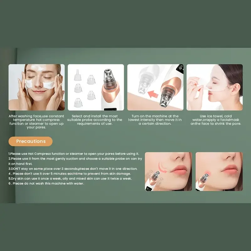 Limpiador de poros eléctrico de belleza, producto de Navidad, eliminador de espinillas, dispositivo de vacío de limpieza profunda para el cuidado Facial, herramientas para el cuidado de la piel