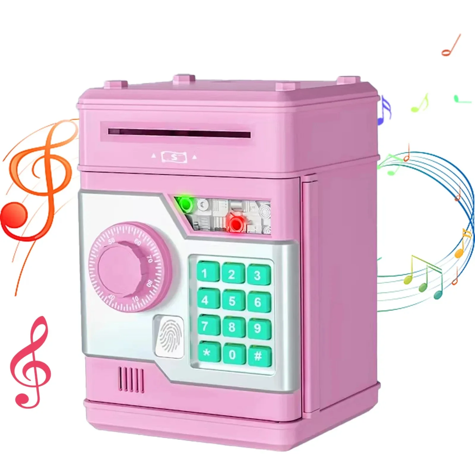 Fingerprint Combination Box Piggy Bank Children's Piggy Bank Toy ATM Password Safe Box Automatic Music Coin Money Box Kids gifts