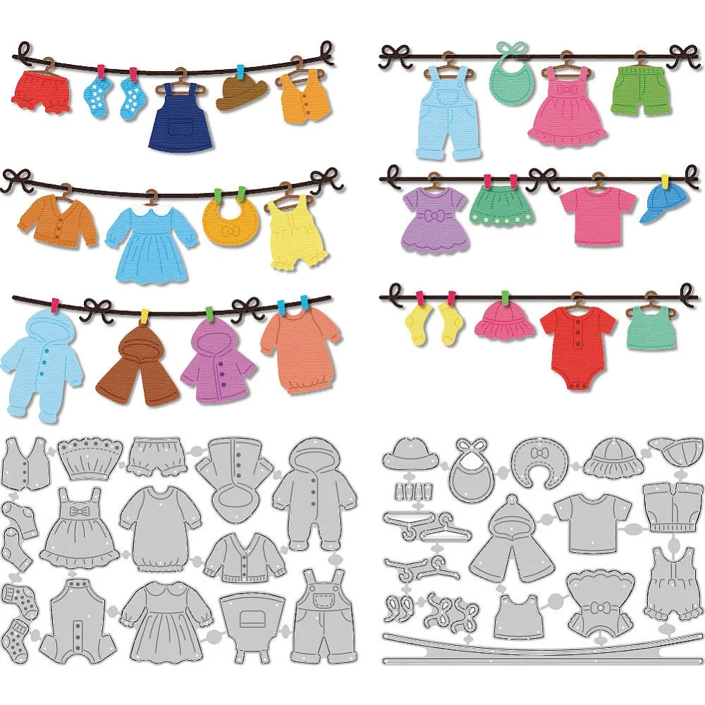 2 Stück, 2 Designs, Baby-Thema, Kohlenstoffstahl-Stanzformen, Schablonen für DIY Scrapbooking, Fotoalbum, dekorative Prägung, Papierkarten