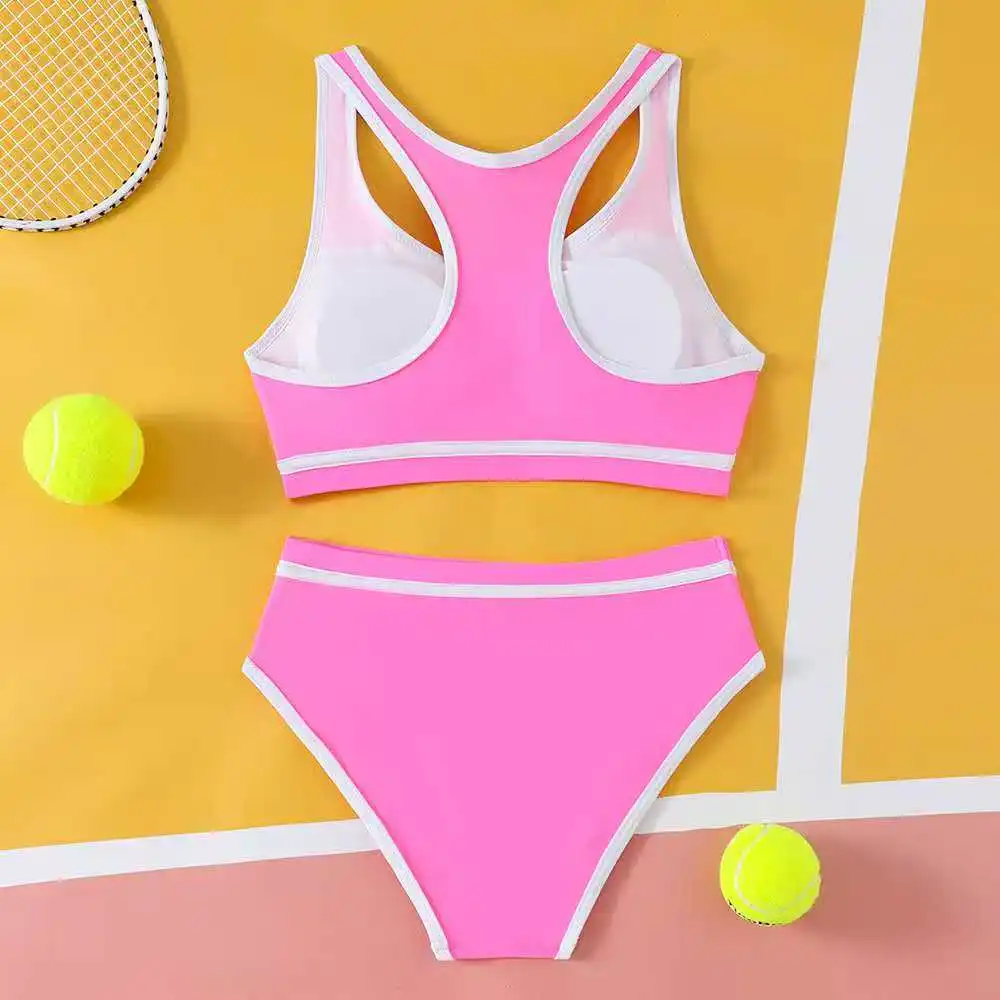 2026 Sporty High Waist Bikini Girls Swimsuit Kids Swimwear Female Children Bathers Bathing Swimming Swim Suit Beachwear view 6
