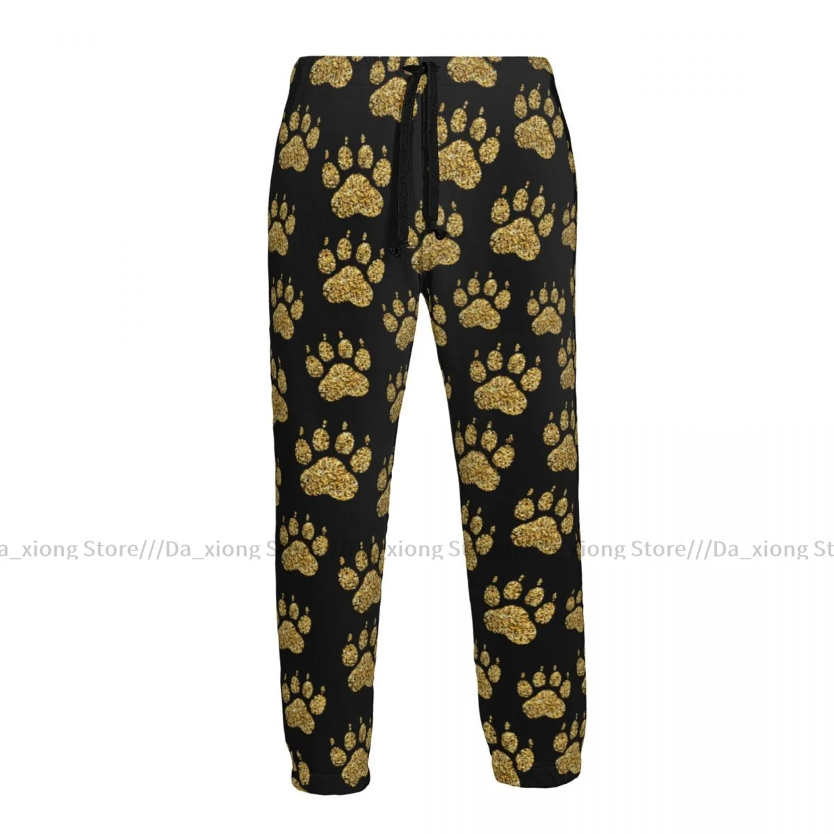 Men Joggers Pants Golden Glitter Dog Paw Print Man Sweatpants Streetwear Casual Mens Pants