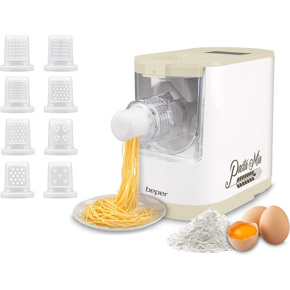 p102sba500 máquina automática para pasta fresca, máquina para hacer pasta, 200w, 320 g de harina, 8 trefiladores diferentes formatos, pantall