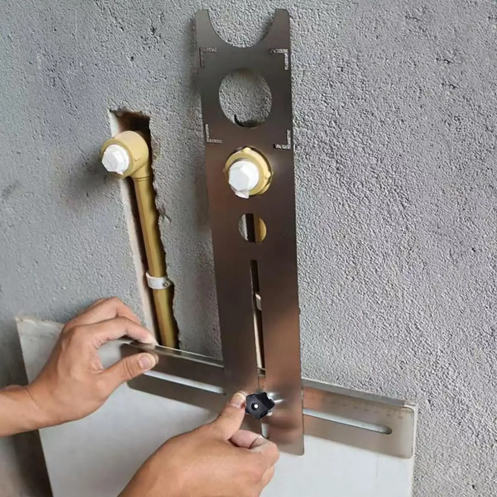 

Локатор отверстий для плитки, портативный инструмент для пробивания мрамора из нержавеющей стали, диапазон измерения 300 мм, прецизионное руководство по шаблону