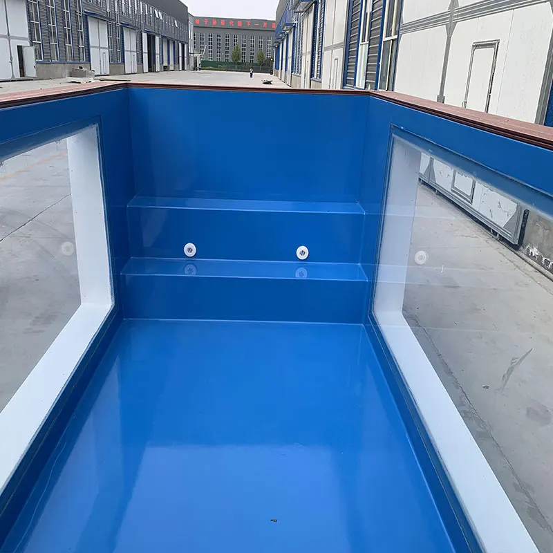 Customized Color Above Ground Family Swimming Pool Steps Heating Pump 20ft 40ft Container with Glass Window - view 5
