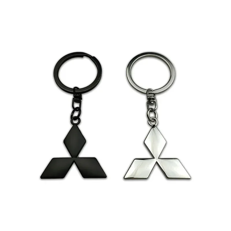 Metal Car Keychain 3D Pendants Holders for Mitsubishi ASX Lancer L200 Pajero Outlander Eclipse Ralliart Key Ring Accessories