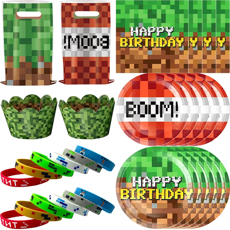 زينة حفلة عيد الميلاد الصبي أدوات المائدة طبق ورقي كوب منديل مفرش المائدة سوار العلم شنطة هدايا الاطفال لوازم حفلة عيد ميلاد