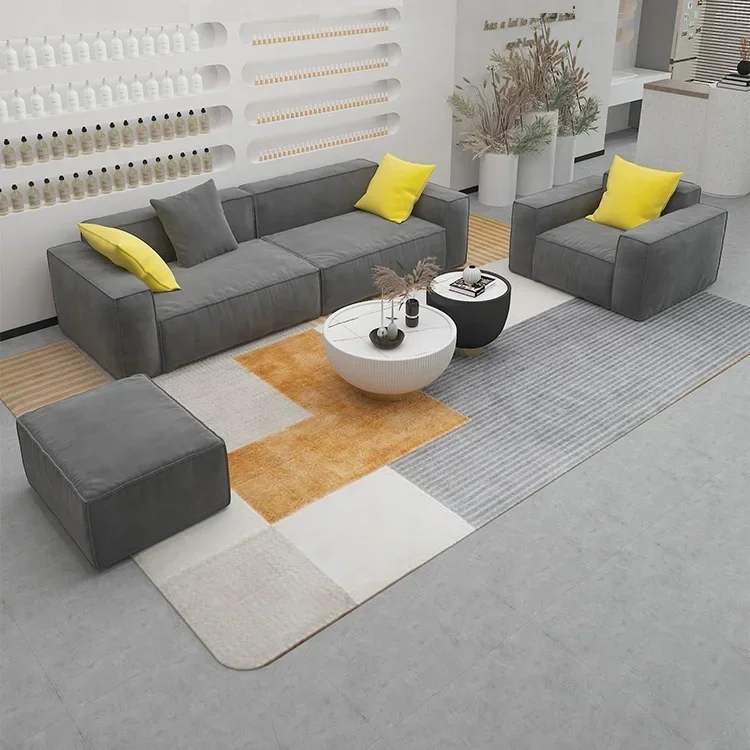 

zz Nordic living room sofa simple modern bean curd reception reception hotel lobby sales office straight sofa