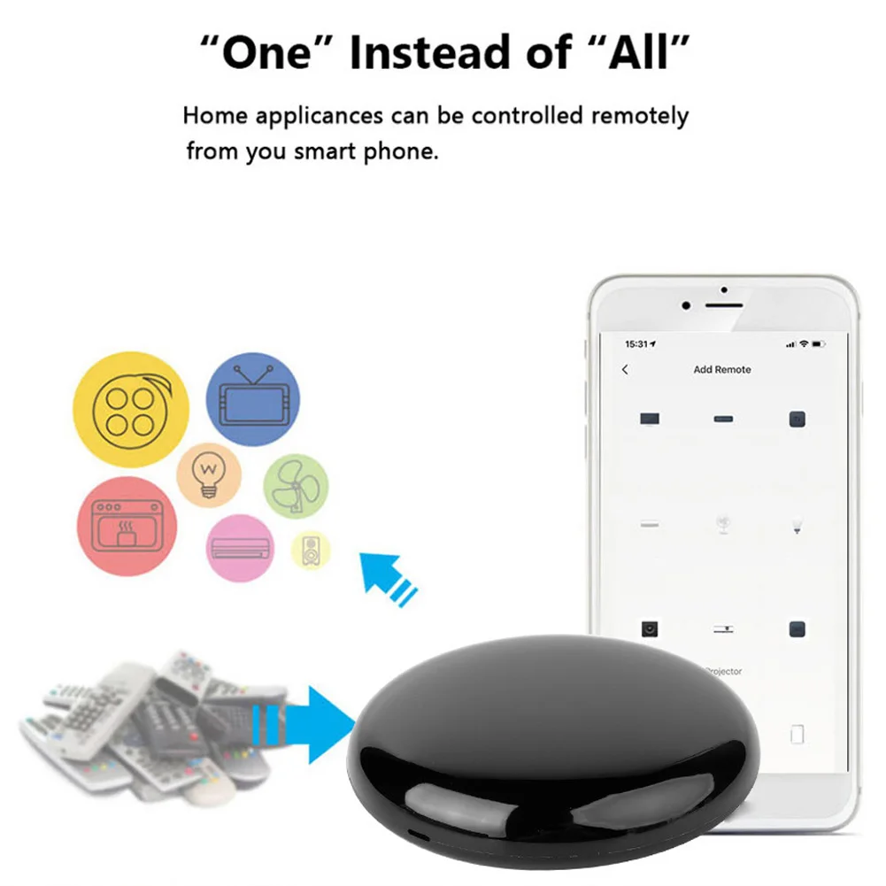 Control remoto WiFi IR funciona con Alexa Google Home Yandex Alice IR Control remoto por aplicación Smart Life para TV aire acondicionado