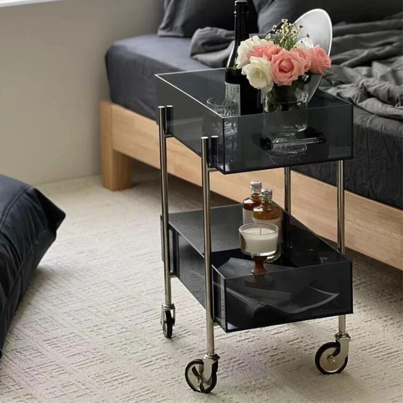 

Originality Simplicity Salon Trolley Storage Rack Living Room Stainless Steel Salon Trolley Move Modern Carrito Furniture