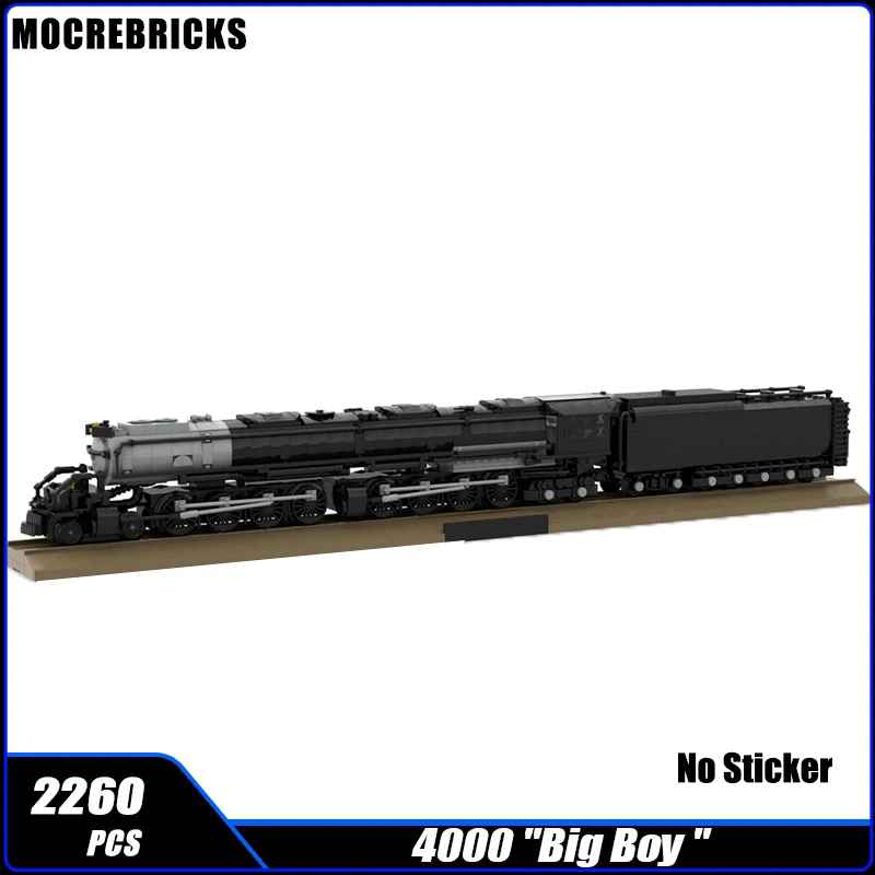 

Urban Railway Heavy Freight Rail Train 4000 Big Boy Steam Locomotive MOC Building Block Assembly Model Kids Bricks Toys Gifts