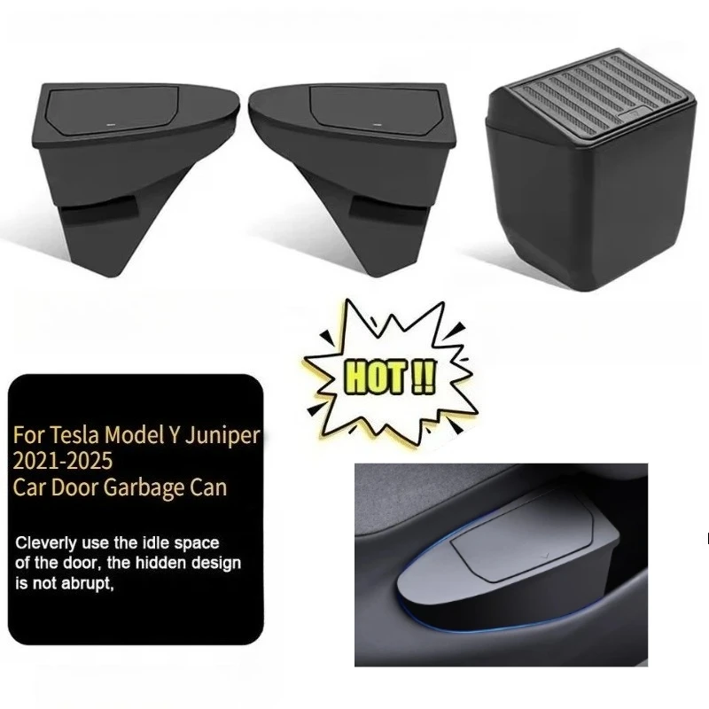 

Rear Seat Trash Can for Tesla Model Y Juniper 2025 Rear Middle Garbage Bin Under Seat Storage Box Organizer Tray Car Accessories