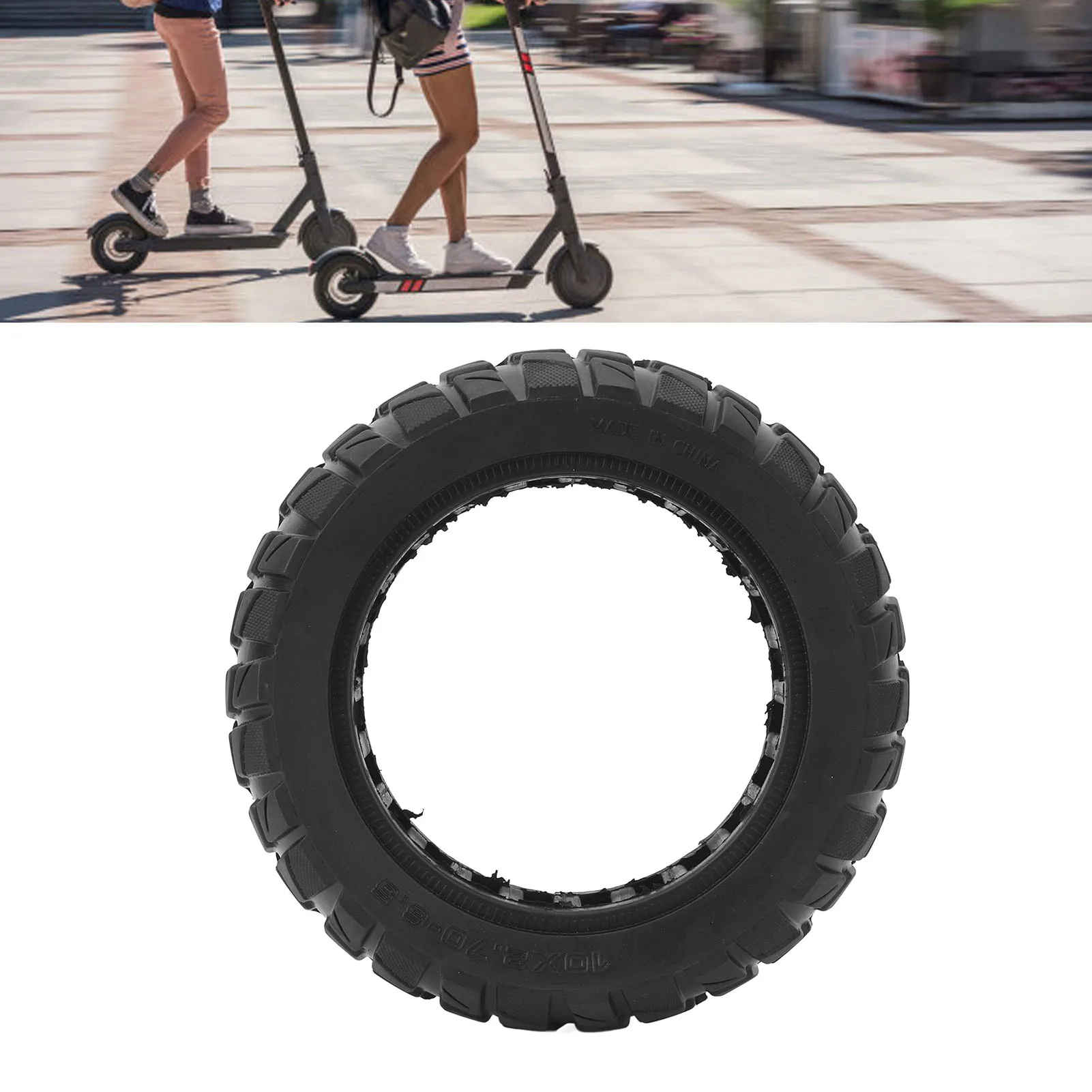 10 بوصة سكوتر كهربائي الإطارات 10x2.7 ‐ 6.5 انفجار برهان المطاط الصلبة عدم الانزلاق الإطارات سهلة التركيب لايحتاج الإطارات استبدال