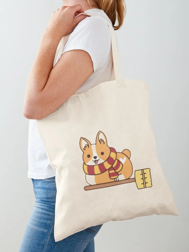 

Magic Dog on Broomstick Tote Bag handbag shopping bag logo Handbags women reusable shopping bags