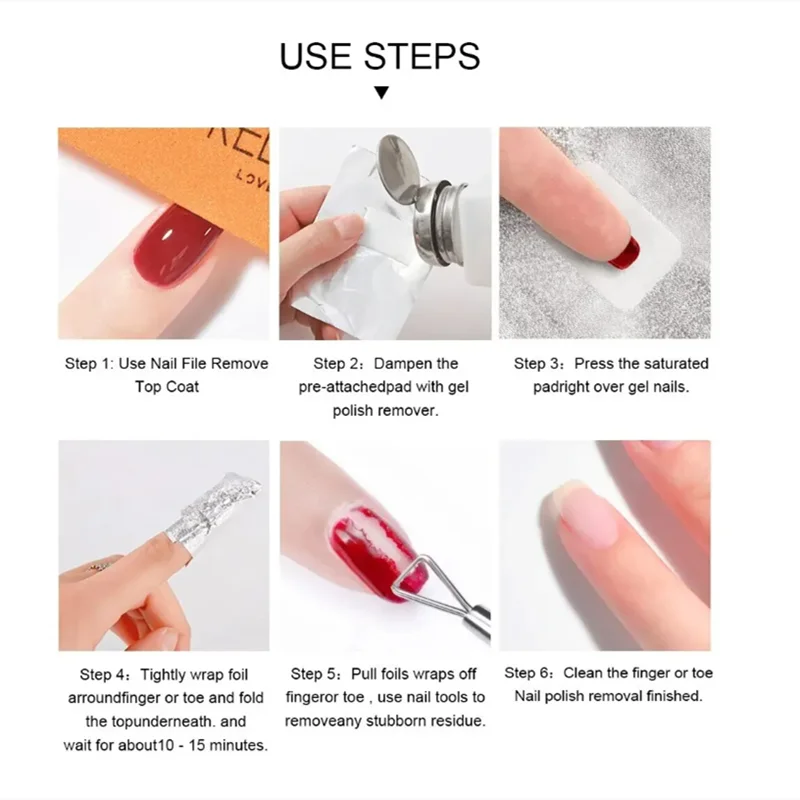 100pcs Bag Aluminum Foil Nail Polish Immersion Nail Polish Nail Removal Wrap Nail Towel Gel Nail Polish Remover Nail Polish Tool