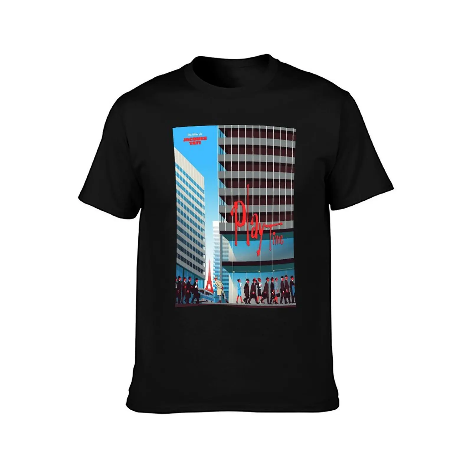 Playtime Jacques Tati vintage Poster T-Shirt Plus Size Summer Short Sleeve T-Shirt