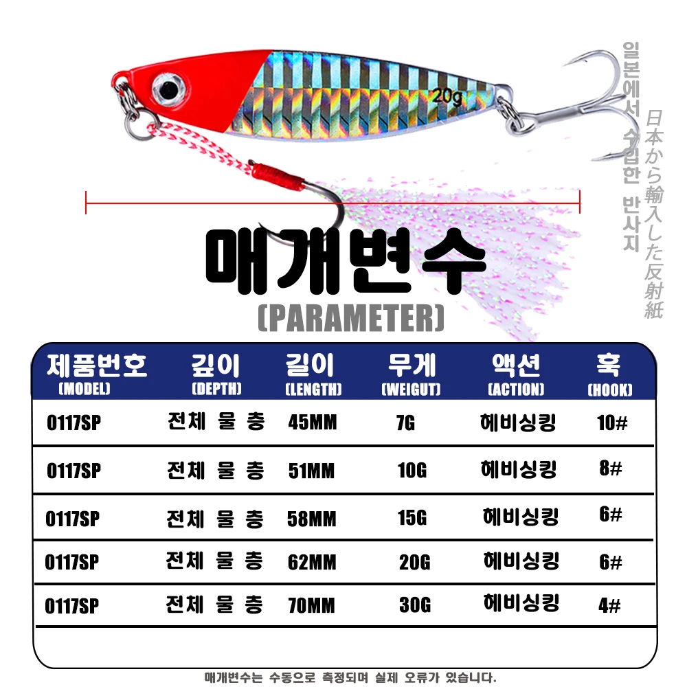 Señuelo pesca plantilla metálica lubina lucio 7-30g agua salada - imagen 4