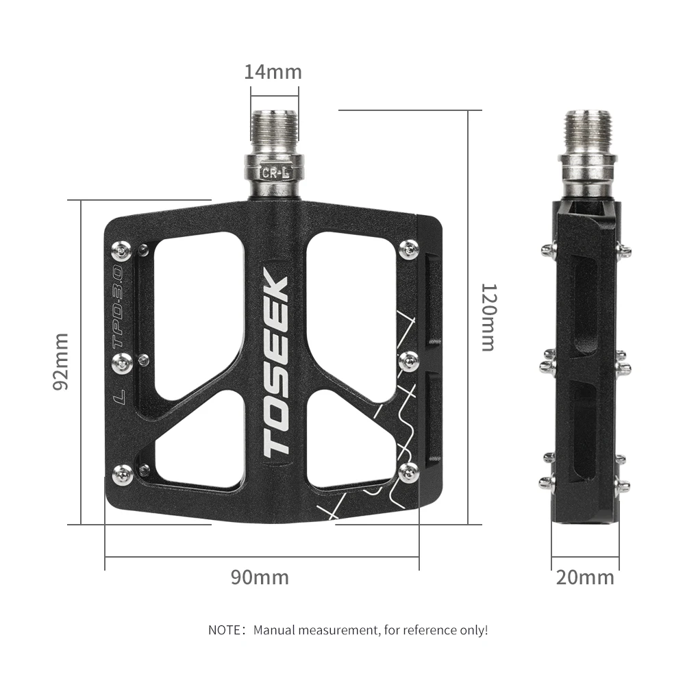 TOSEEK 3 Bearings Pedal Bicycle Bike Pedal Ultralight Anti-slip Footboard Bearing Quick Release Aluminum Alloy Bike Accessories