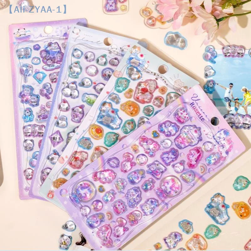 【ZYAA-1】Kreskówkowe Śliczne Zwierzęta Naklejki Kryształowe 3D DIY Album Naklejki Dekoracja Obudowy Telefonu Prezenty
