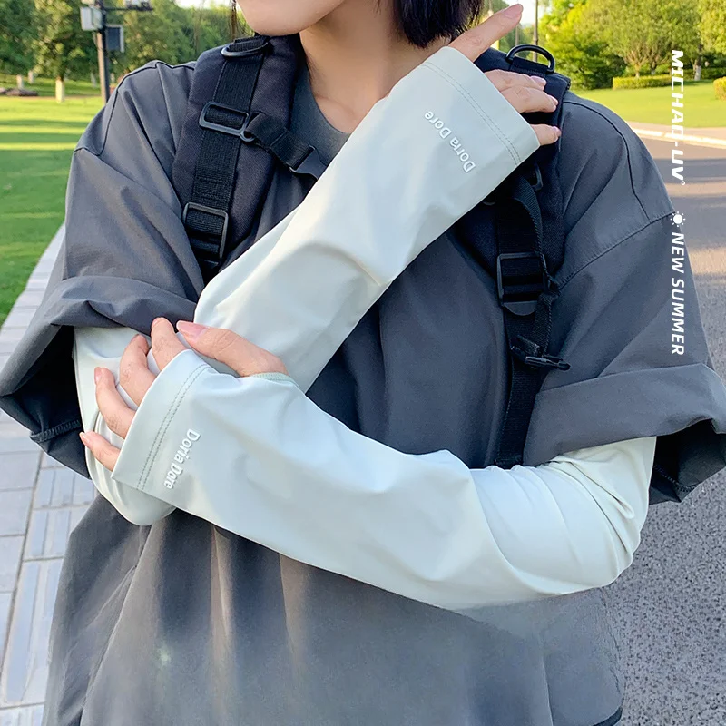 أكمام ثلجية عصرية للنساء للحماية من الشمس وأكمام فضفاضة من الحرير الصيفي وأكمام يد مقاومة للأشعة فوق البنفسجية للحماية من الشمس