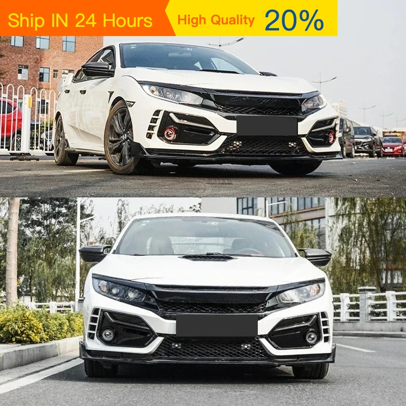 Новый для Honda Civic 10 2016 2017 2018 2019 2020 2021 хэтчбек типа R Fk7 Fk8 Fk4 передний задний бампер светодиодные лампы аксессуары