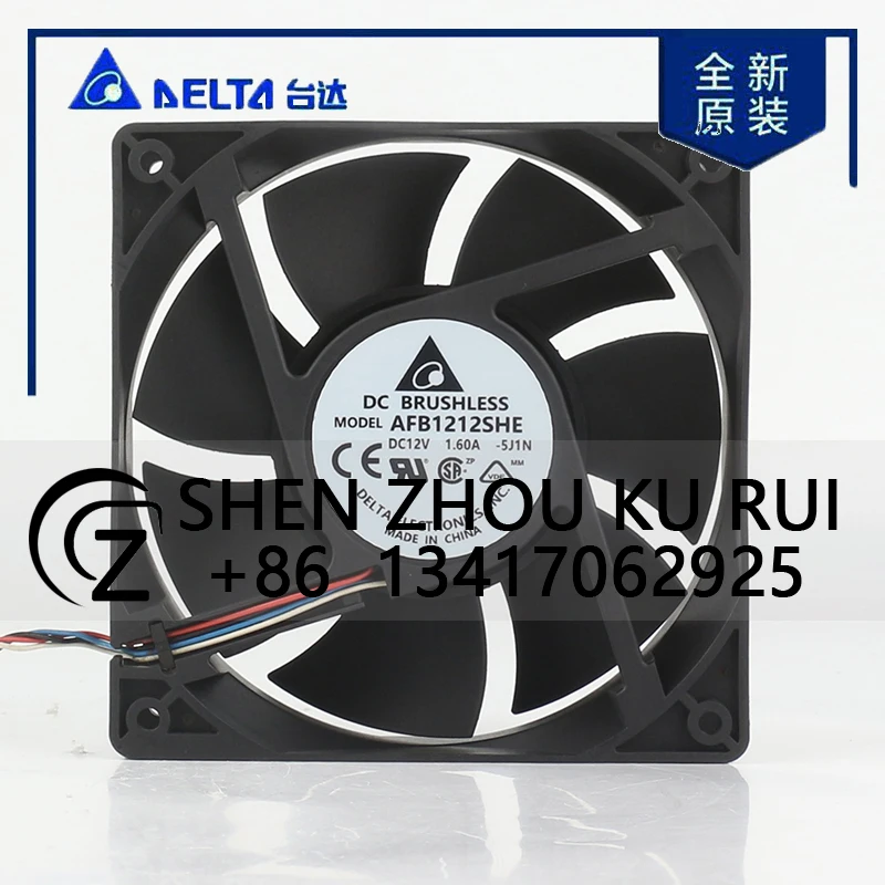 

Delta 5V 24V 48V DC12V 1.60A AC EC 12038 120x120x38MM 12CM PWM temperature control chassis High air volume AFB1212SHE coolingfan